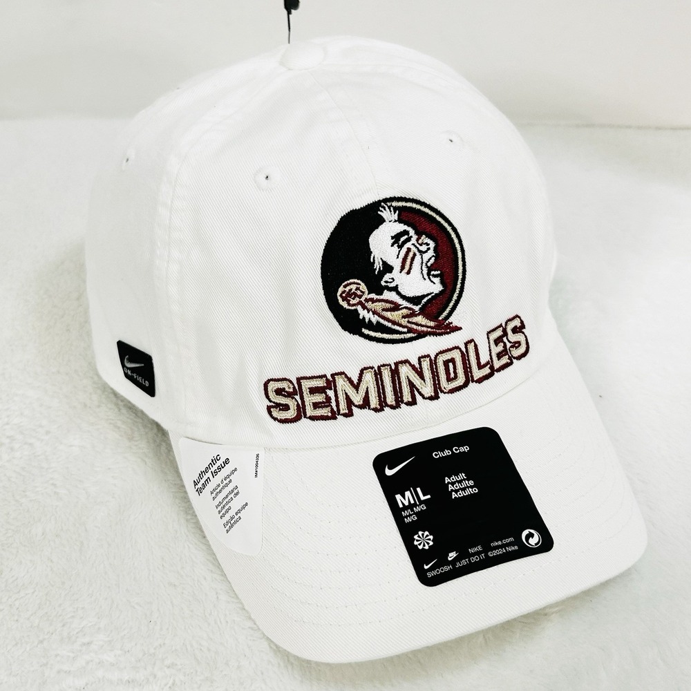 Florida State Seminoles Nike Club Cap Wordmark Hat Cap Adjustable M/L NCAA - Picture 3 of 5